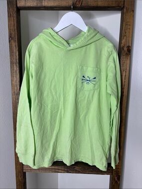 Southern Tide Youth Lime Green Hooded Long-Sleeve with Pocket Size M